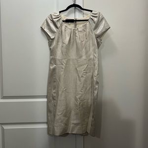 EUC Lilia Stogova Gold Short Sleeve Dress Size 44 EU